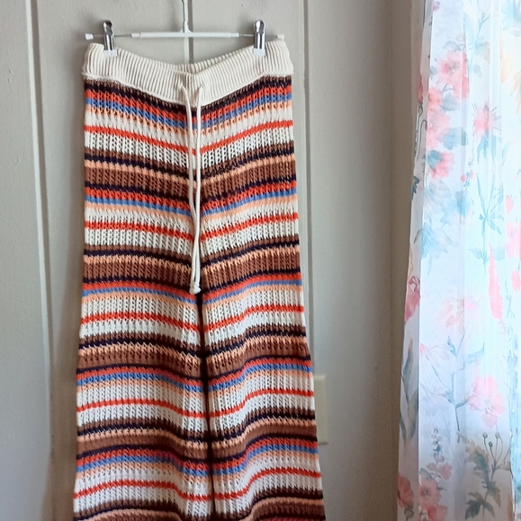 Aerie Striped Crochet Pants - Picture 1 of 4